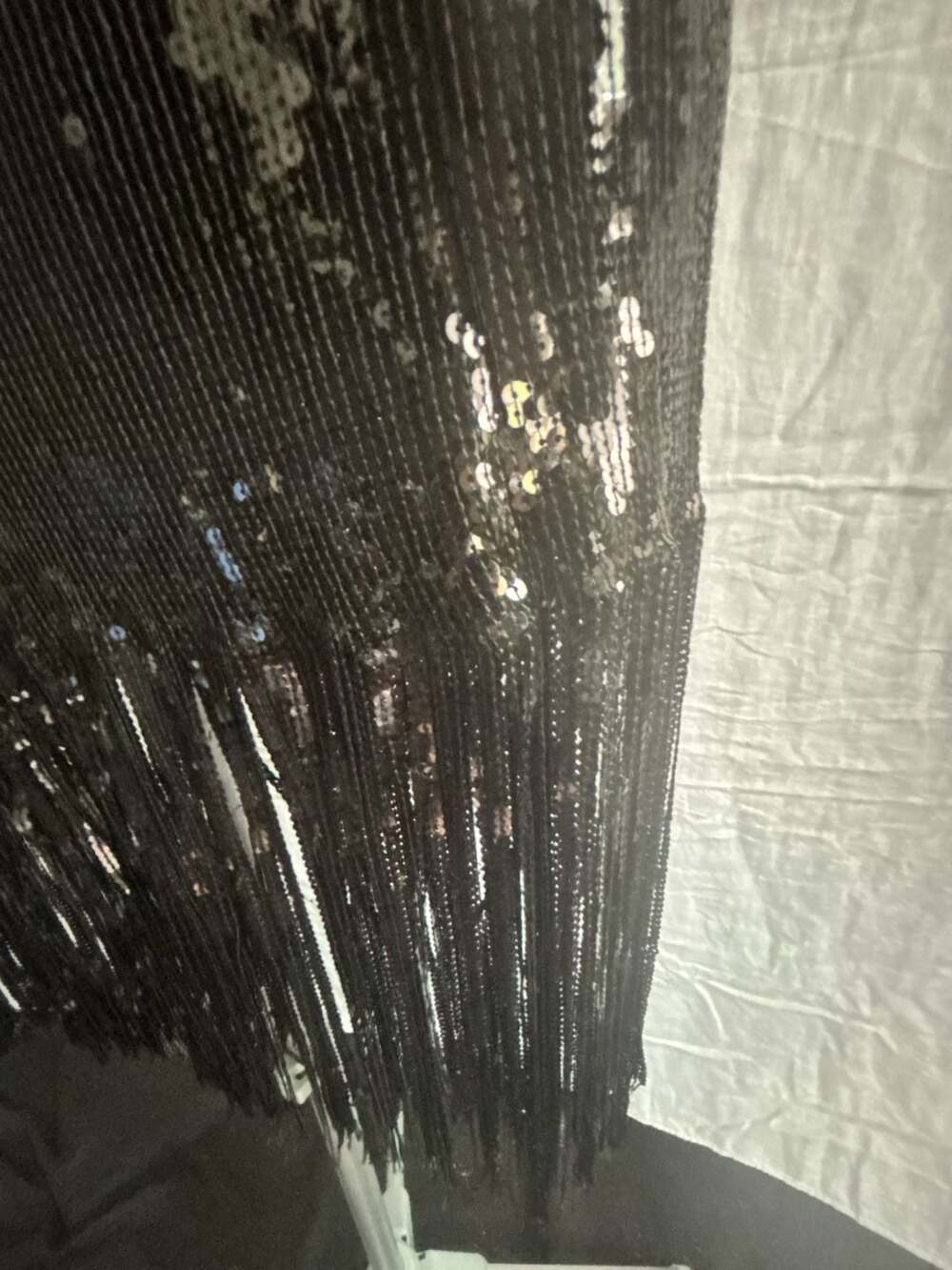 Hidden Label Black Sequin Fringe Mini Skirt - Picture 3 of 6